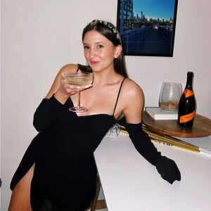 Oh Polly Black Strapless Dress